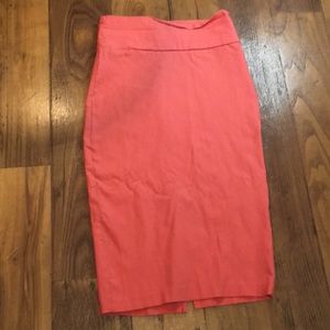 Long Peach Pencil Skirt